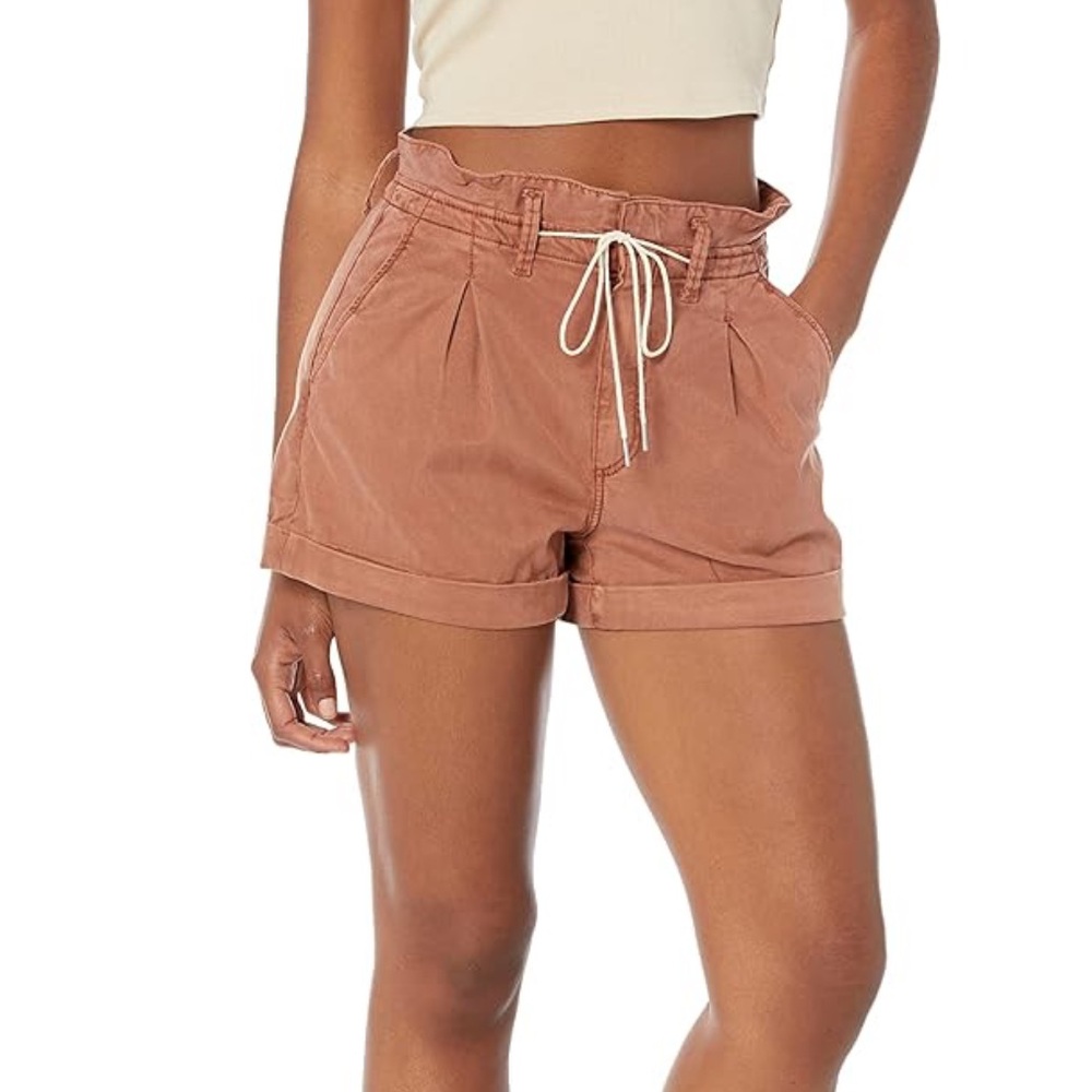 PAIGE Women's Carly Short High Wasited Vintage Mocha Bisque Size 29
